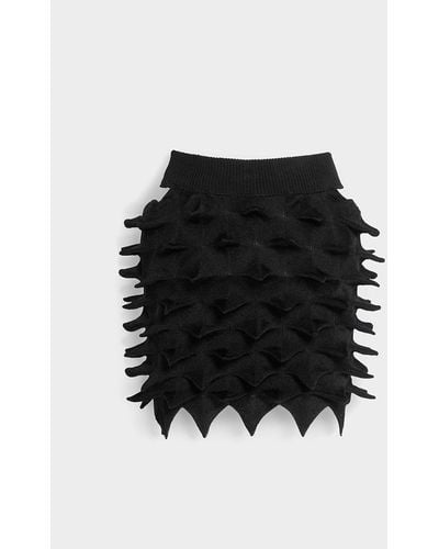 Charles & Keith Spike Textured Mini Skirt - Black