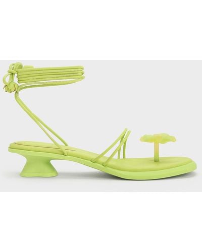Charles & Keith Butterfly Tie-around Sandals - Green
