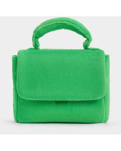 Charles & Keith Loey Textured Top Handle Bag - Green