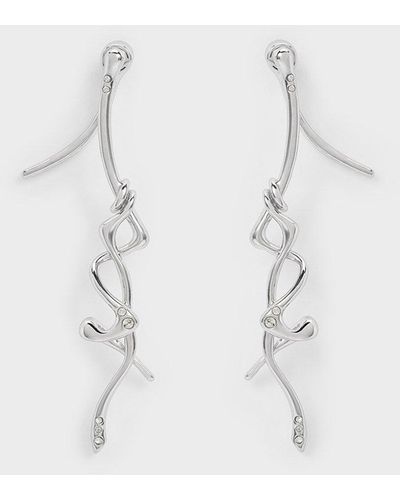 Charles & Keith Allegro Sculptural Drop Earrings - Natural