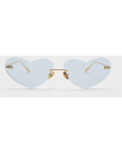 Charles & Keith Heart-shaped Cat-eye Sunglasses - Blue