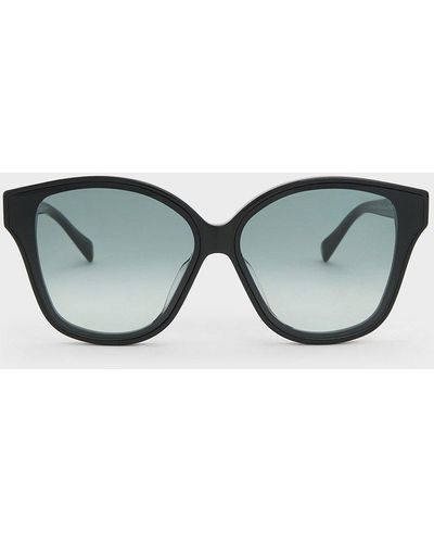 Charles & Keith Recycled Acetate Classic Butterfly Sunglasses - Grey