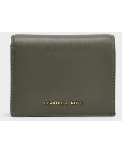 Charles & Keith Snap Button Mini Short Wallet - Green