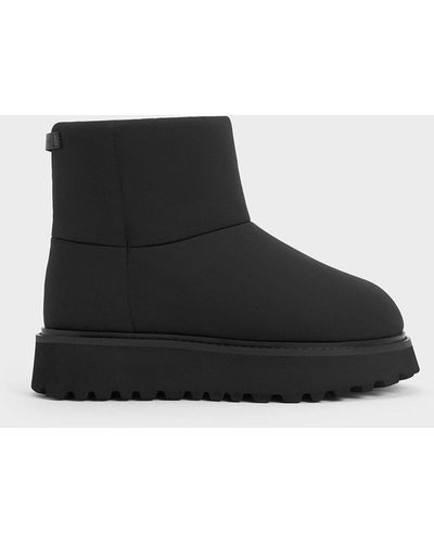 Charles & Keith Romilly Puffy Ankle Boots - Black