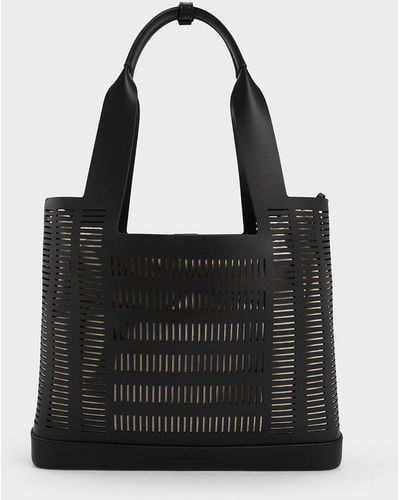 Charles & Keith Delphi Cut-out Tote Bag - Black