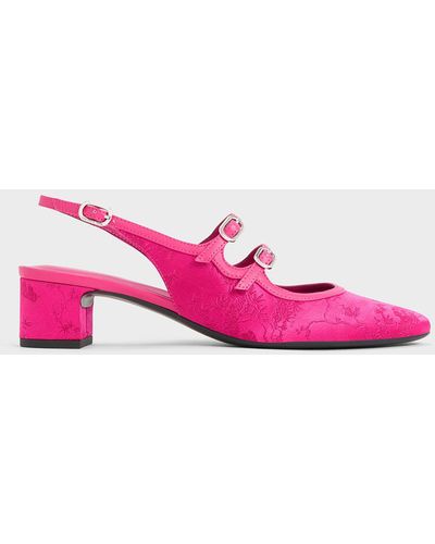 Charles & Keith Clementine Recycled Polyester Mary Jane Court Shoes - Pink