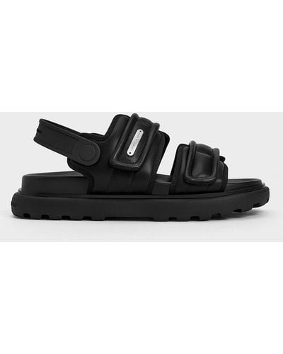 Charles & Keith Romilly Puffy Sports Sandals - Black