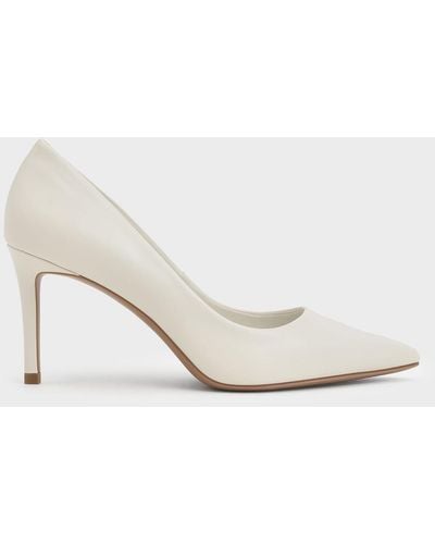Charles & Keith Emmy Pointed-toe Stiletto Pumps - White