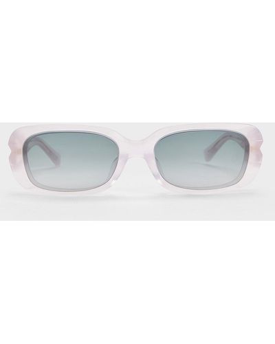 Charles & Keith Recycled Acetate Angular Sunglasses - Blue