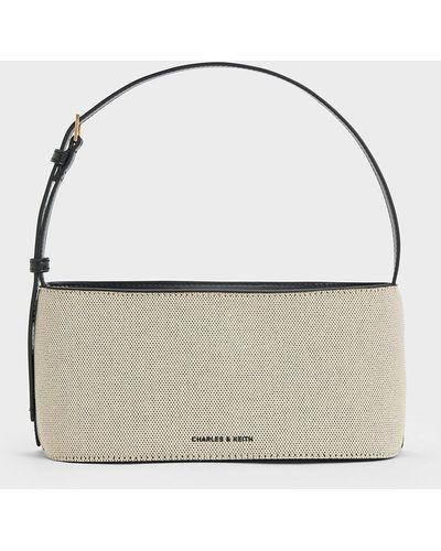 Charles & Keith Wisteria Canvas Elongated Shoulder Bag - Multicolor