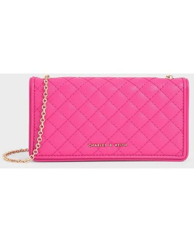 Charles & Keith Quilted Pouch - Pink