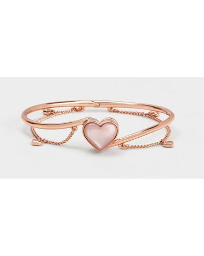Rose Gold Annalise Clover Heart Necklace - CHARLES & KEITH US