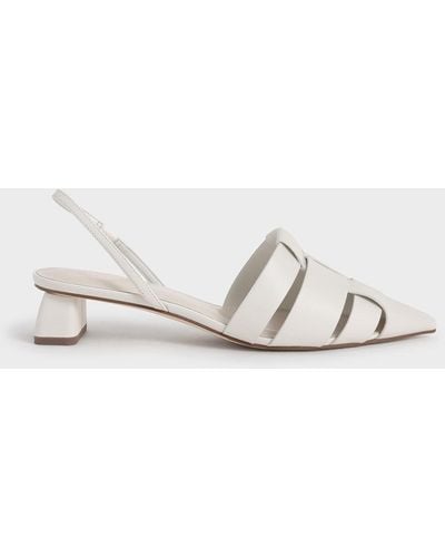 Charles & Keith Woven Slingback Pumps - White