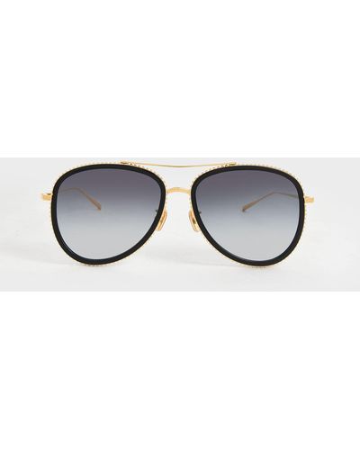 Charles & Keith Recycled Acetate Gradient Tint Aviator Sunglasses - Black