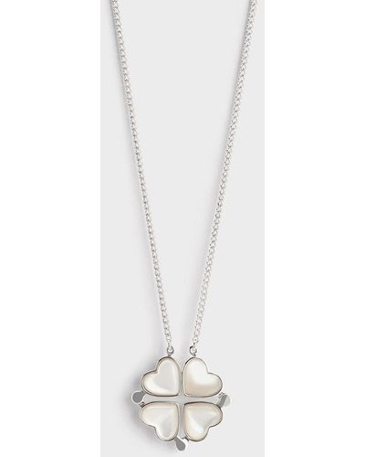 Charles & Keith Annalise Clover Heart Necklace - White