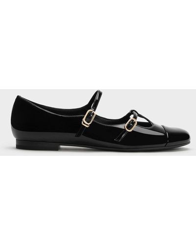 Charles & Keith Double-strap T-bar Mary Janes - Black