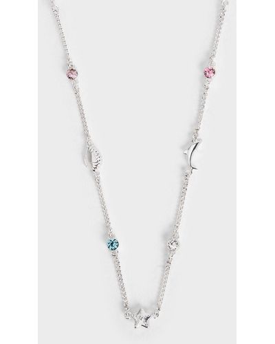 Charles & Keith Oceana Crystal Necklace - White