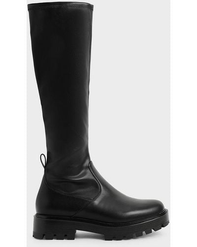 Charles & Keith Knee-high Boots - Black