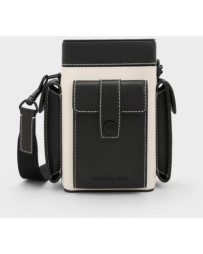 Charles Keith Key Embellished Shoulder Messenger Bag Camera Bag Black Up To  60% Off