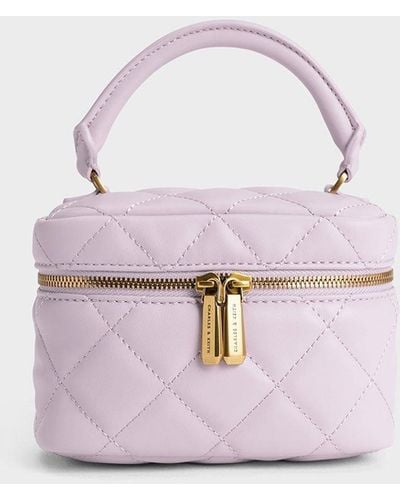Charles & Keith Quilted Vanity Pouch - Pink