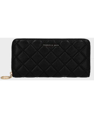 Charles & Keith Cressida Quilted Long Wallet - Black