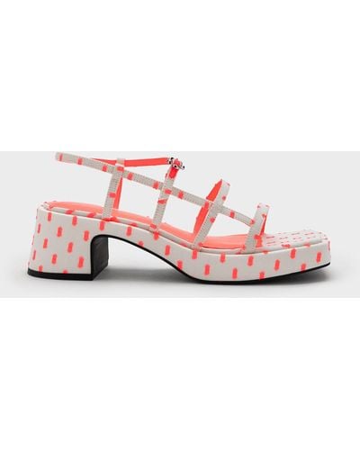 Charles & Keith Selene Flower-buckle Strappy Sandals - Pink