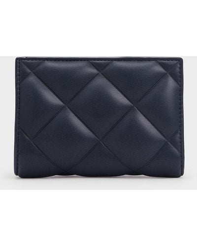 Charles & Keith Gemma Quilted Card Holder - Blue