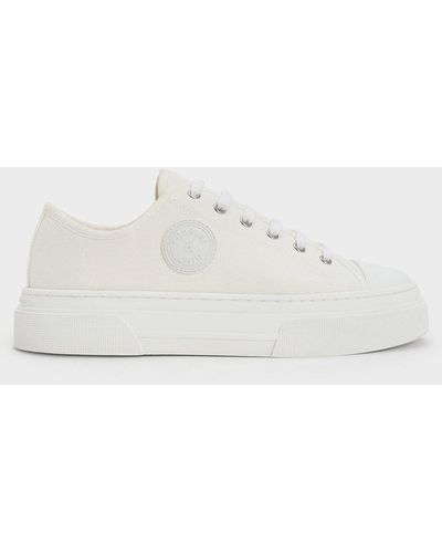 Charles & Keith Kay Canvas Low-top Sneakers - White