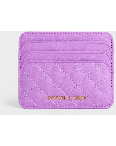 Charles & Keith Quilted Cardholder - Purple