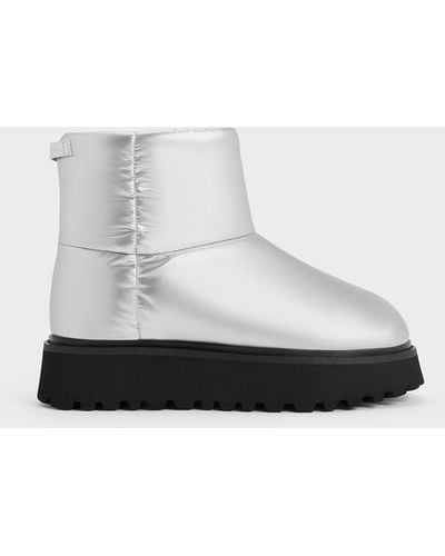 Charles & Keith Romilly Puffy Ankle Boots - White
