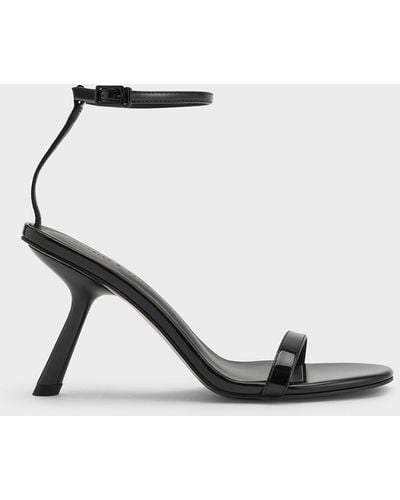 Charles & Keith Patent Slant-heel Ankle-strap Sandals - Multicolor