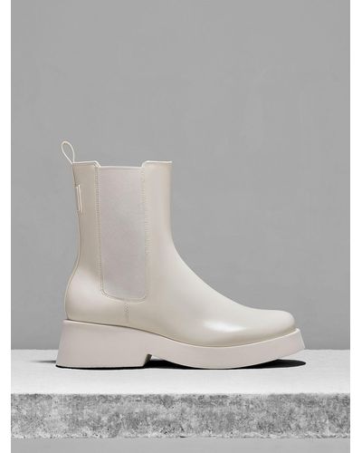 Charles & Keith Giselle Chelsea Boots - Grey