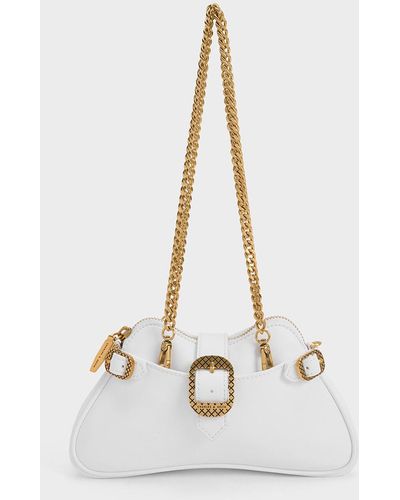 Charles & Keith Women's Freja Curved Panelled Bag