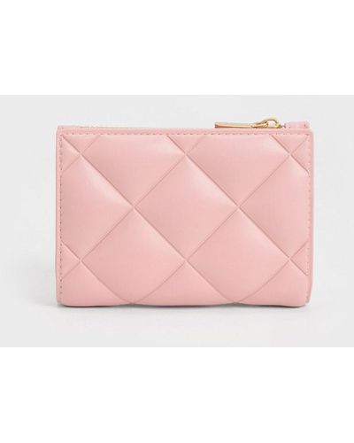 Charles & Keith Gemma Quilted Cardholder - Pink