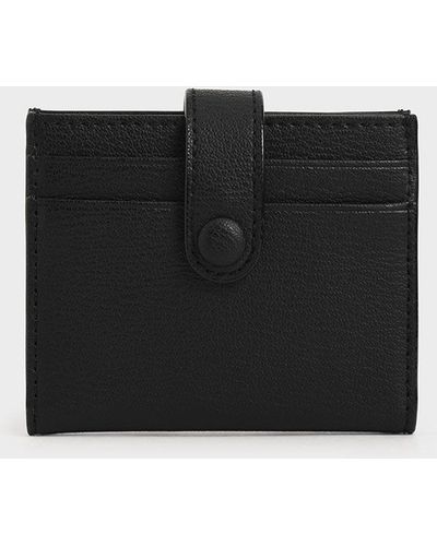 Charles & Keith Snap Button Card Holder - Black
