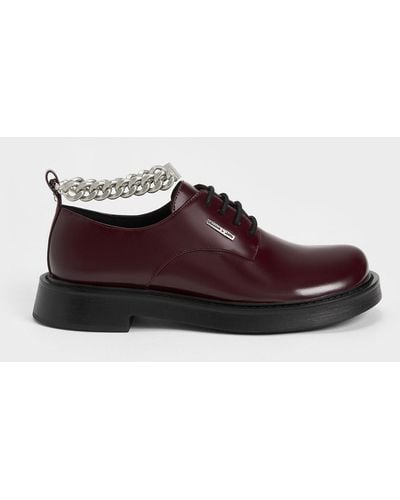 Charles & Keith Chunky Chain Derby Shoes - Brown