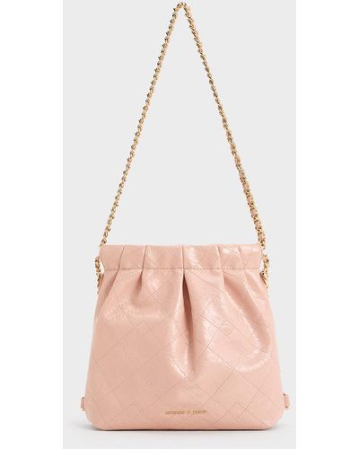Charles & Keith Duo Chain-handle Two-way Backpack - Pink