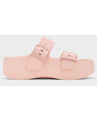 Charles & Keith Bunsy Double-strap Sports Sandals - Pink