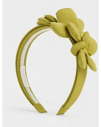 Charles & Keith Flower-embellished Hair Band - Yellow