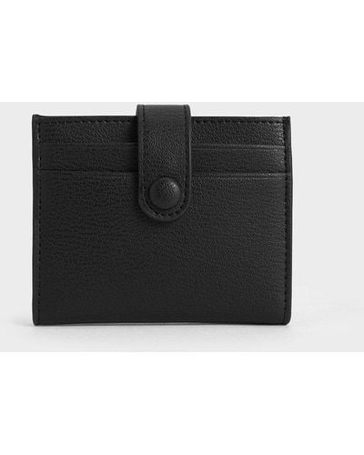 Charles & Keith Snap Button Card Holder - Black
