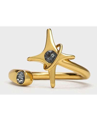 Charles & Keith Estelle Star Crystal Ring - Metallic