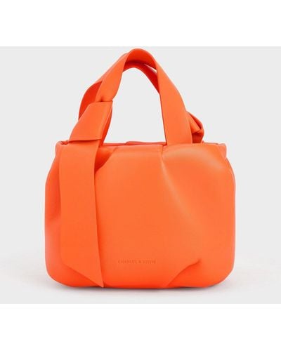 Charles & Keith Toni Knotted Ruched Bag - Orange