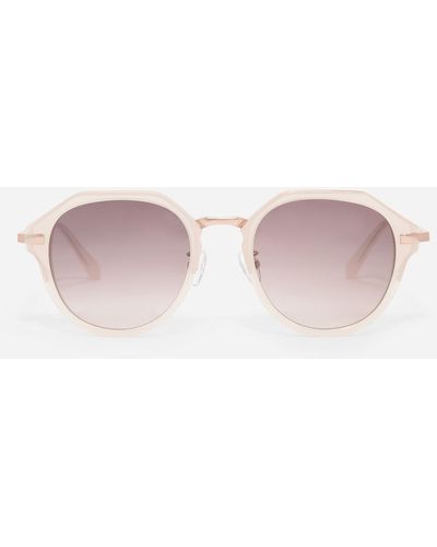 Charles & Keith Solana Angular Oval Sunglasses - Pink