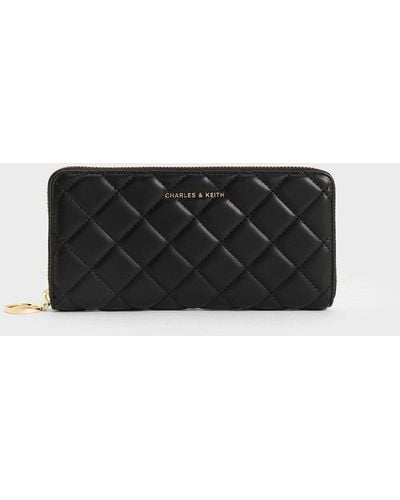 Charles & Keith Cressida Quilted Long Wallet - Black