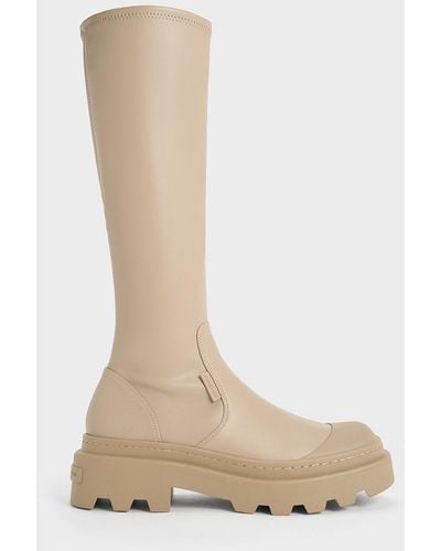 Charles & Keith Indra Knee-high Boots - White