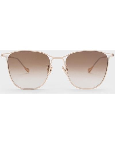Charles & Keith Wire Frame Butterfly Sunglasses - White