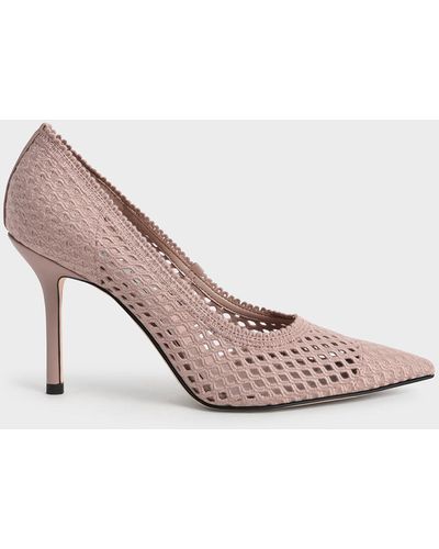 Charles & Keith Knitted Stiletto Court Shoes - Purple