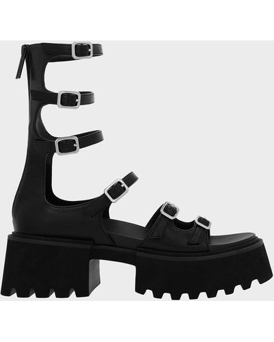 Charles & Keith Lyric Gladiator Platform Sandals - Black