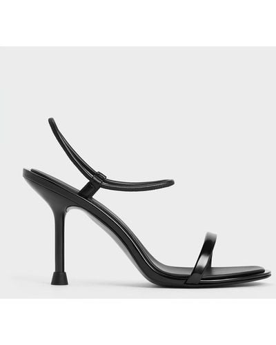 Charles & Keith Stiletto-heel Ankle-strap Court Shoes - Metallic