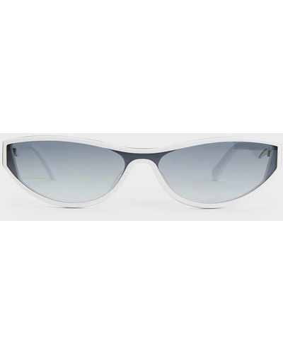 Charles & Keith Recycled Acetate Angular Shield Sunglasses - Blue